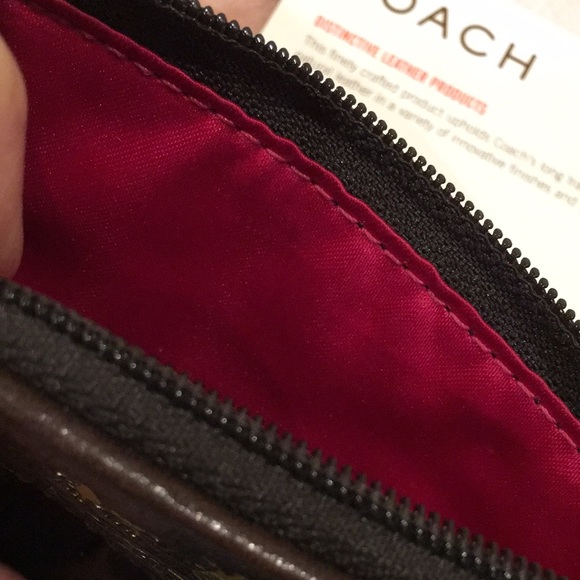 Coach Est 1941 Clutch Mini Handbag NWT keychain Chocolate Brown Leather Zip - Picture 14 of 16